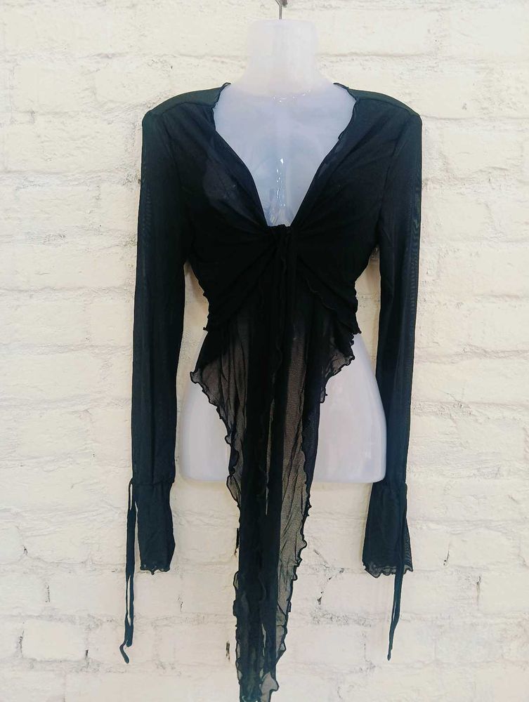 Black Net Top&amp;Shrug