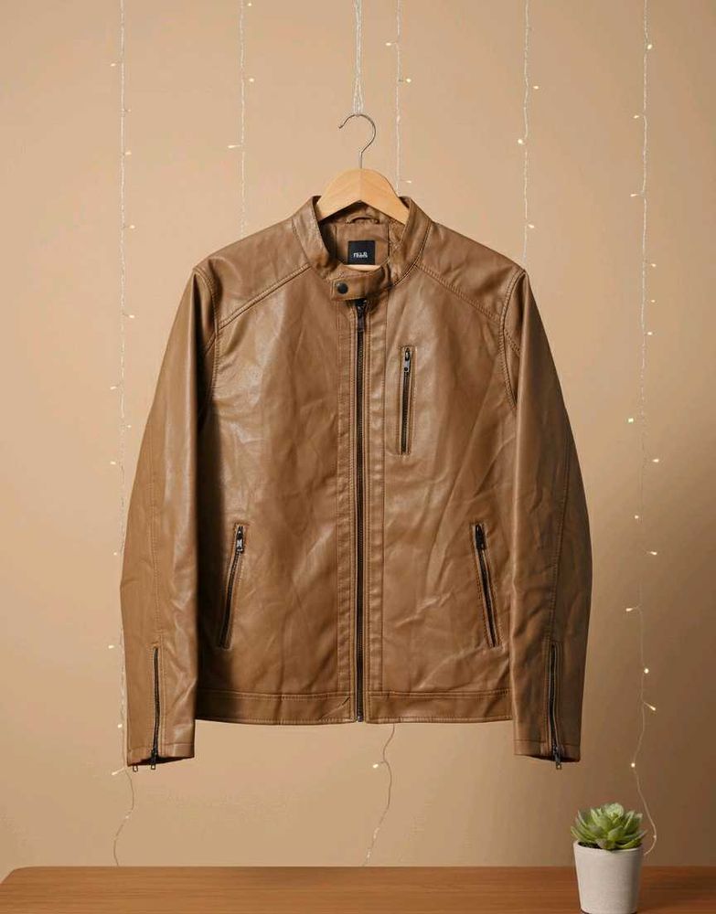 Tan Brown Leather Jacket
