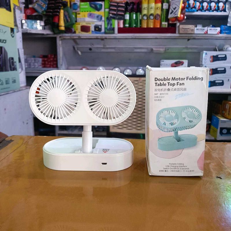 NEW DOUBLE MOTOR RECHARGBLE FAN