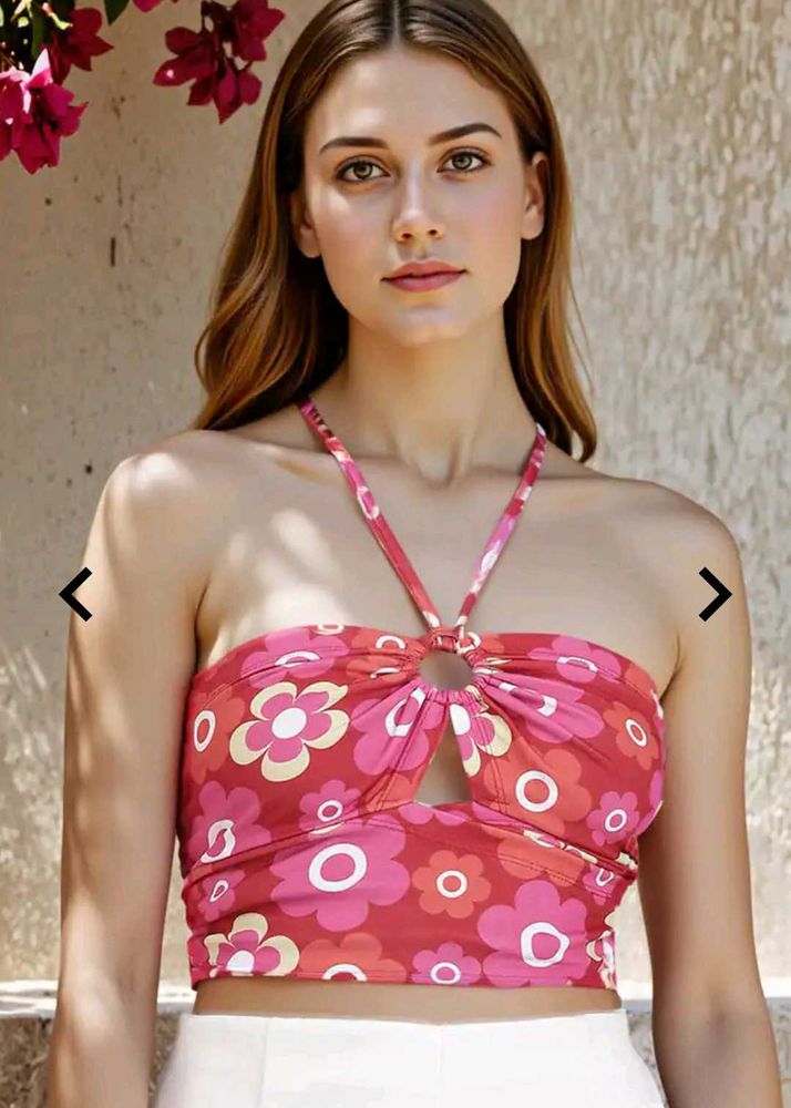 Floral Halter Crop Top