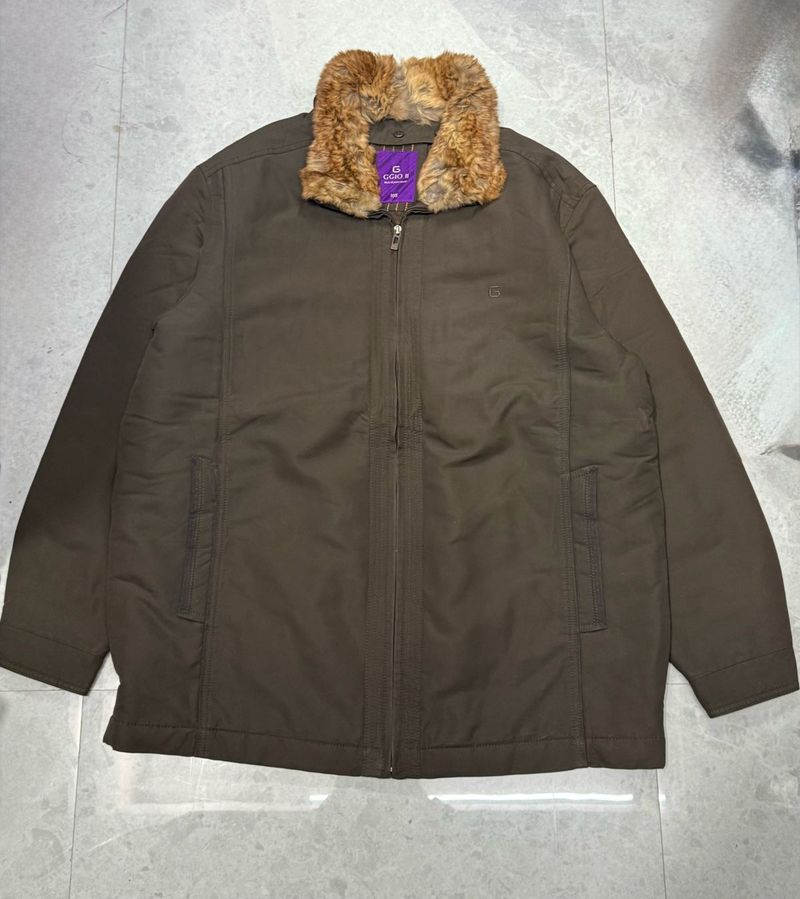 Fur Collar Brown Jacket