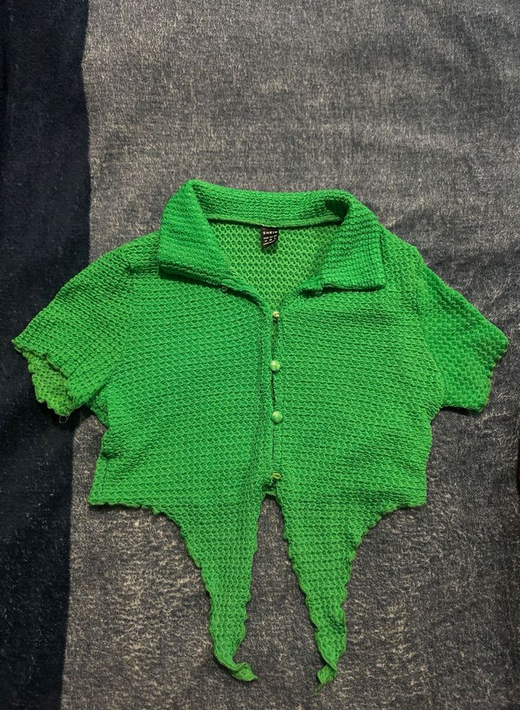 Green Shein Crop Top