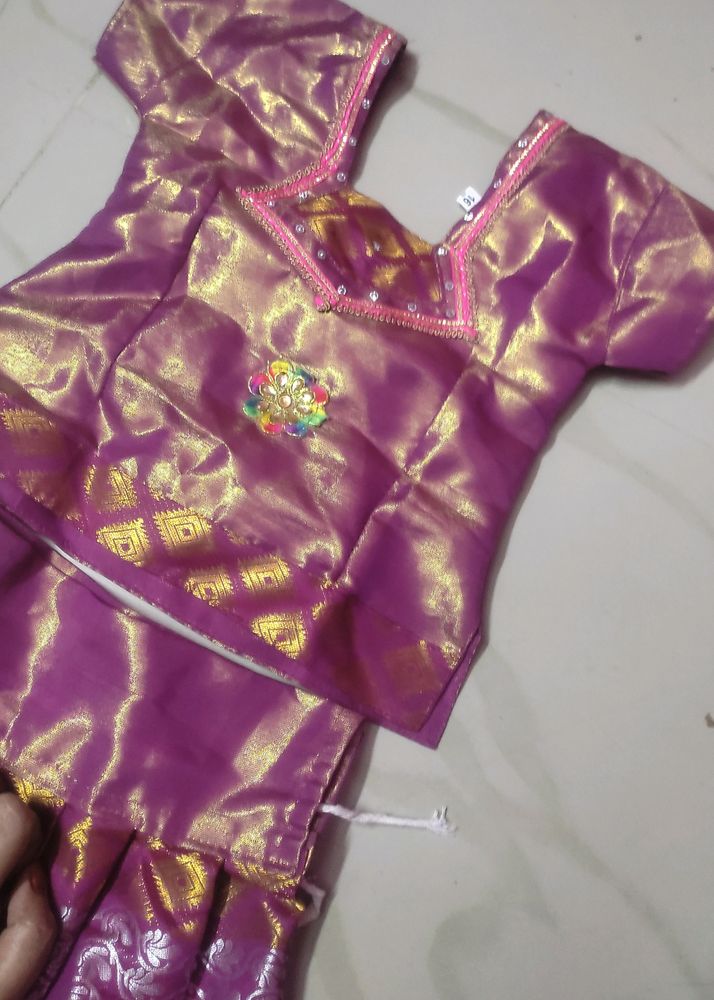 New Pattu Pavadai Set For Baby Girl