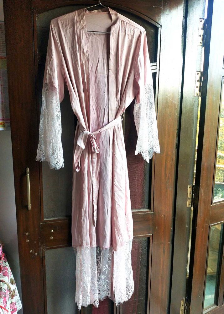 URBANIC Satin Lace Robe