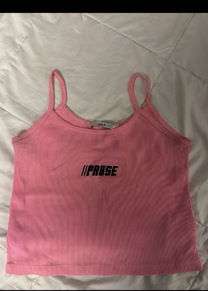 Pink ONLY Ribbed Tank Top