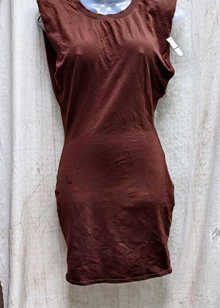 15296. Brown Bodycon Mini Dress
