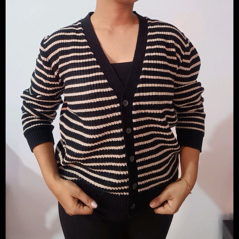 Black And White Cardigan