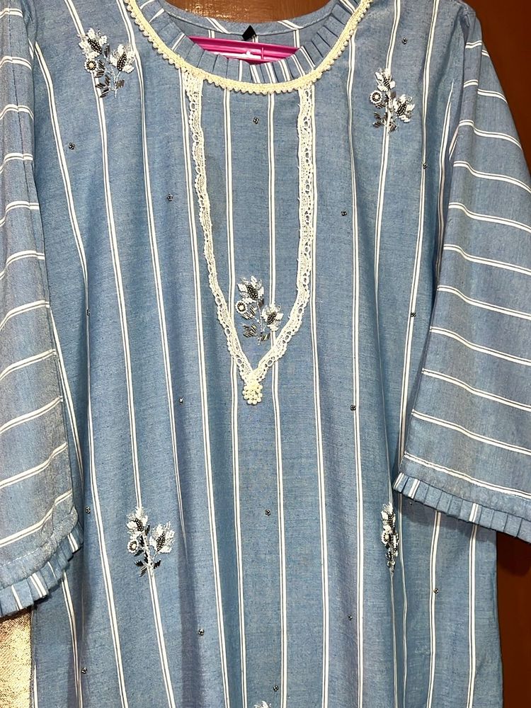 Sky Blue Kurta Shalwar Sets &amp; Stole