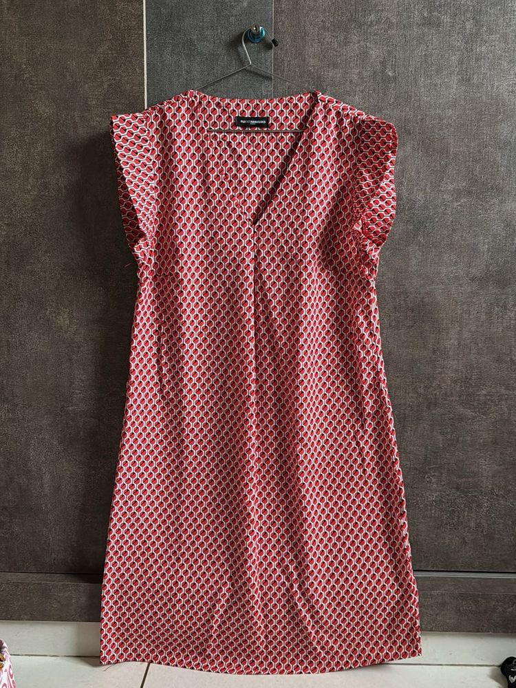 Red Pattern Mini Dress