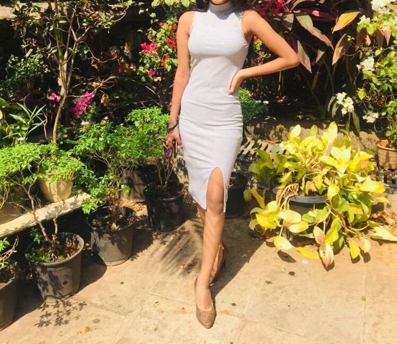 Grey Turtle Neck Dress