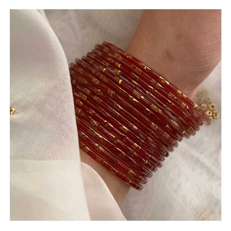 Translucent Red Glass Bangles