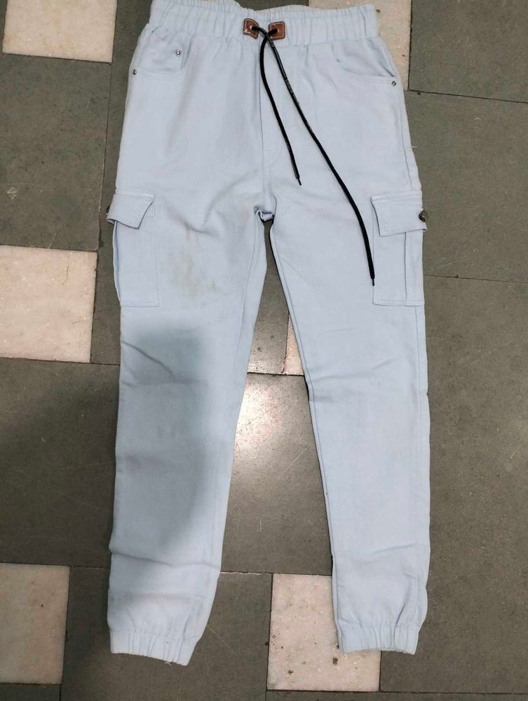 Light Blue Cargo Joggers