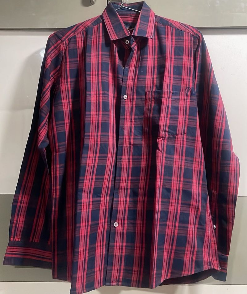Red &amp; Blue Plaid Button-Down Shirt