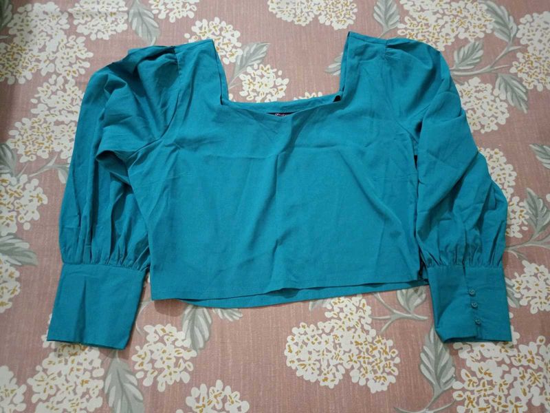 Stylish Teal Puff Sleeve Top💙✨