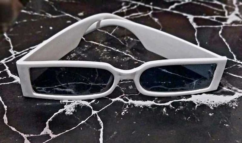Retro Rectangular White Sunglasses