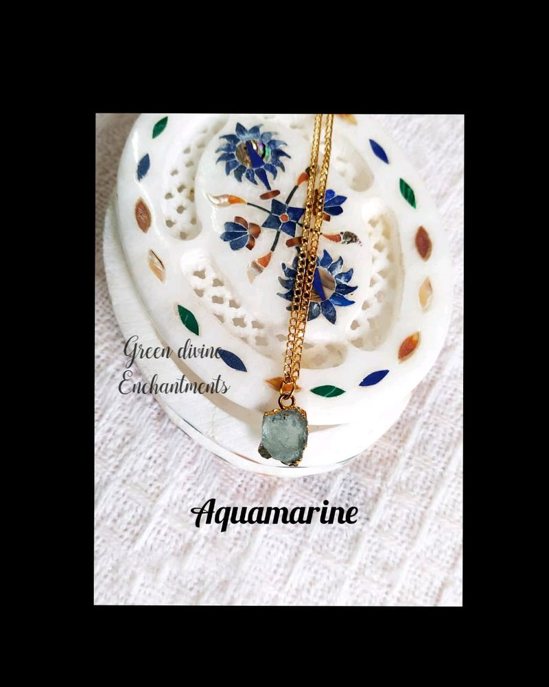 Raw Aquamarine Pendant