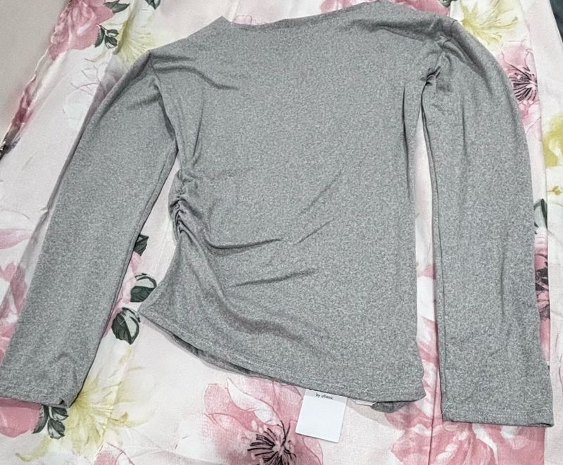 Gray Long Sleeve Top