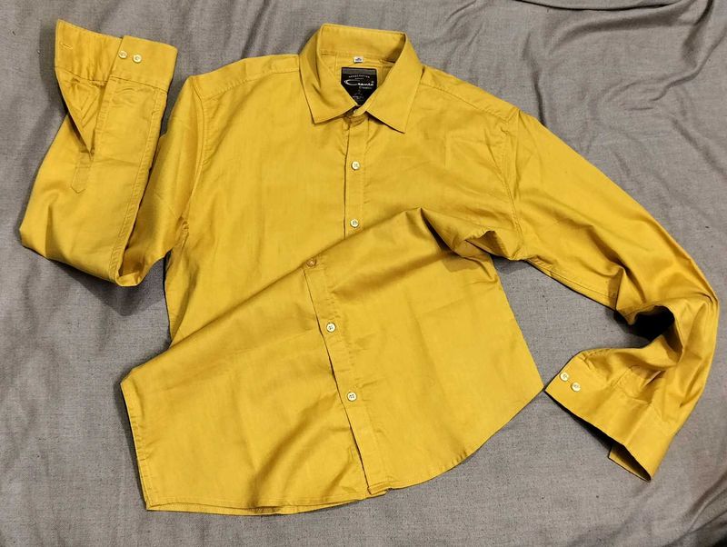 Stylish Mustard Yellow Casual Shirt