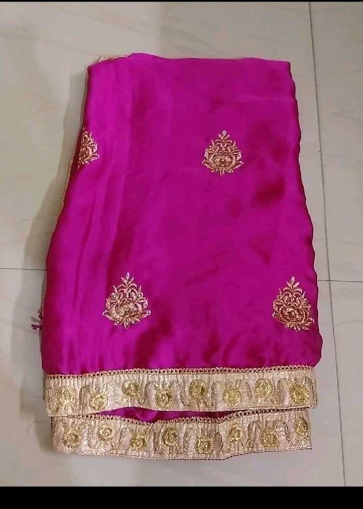 Elegant Pink Saree,used once,fall pico done