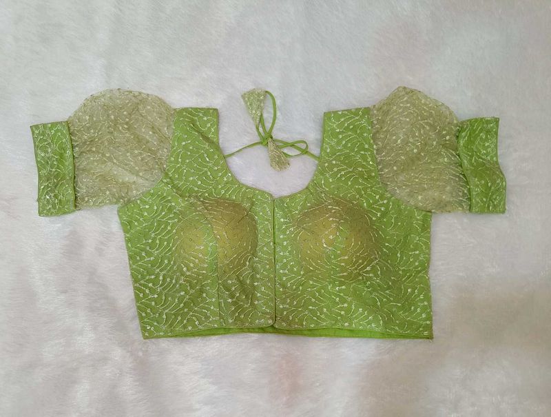 Green Embellished Blouse