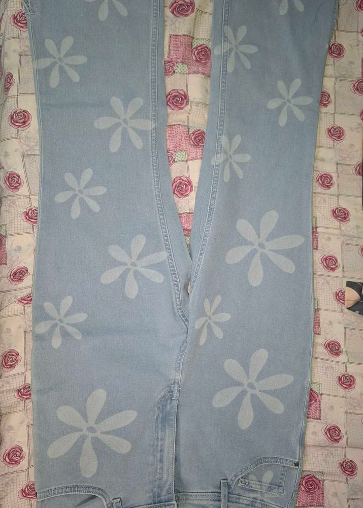 Floral Denim Jeans