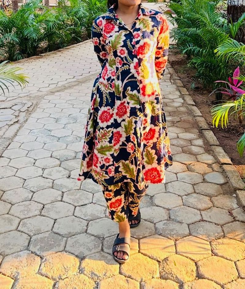 Floral Print Kurta Set