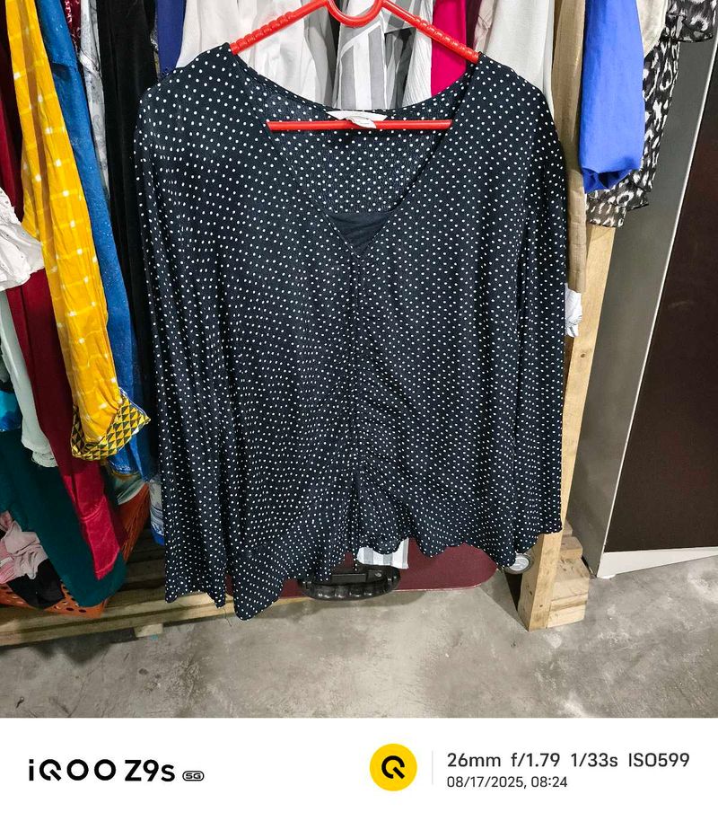 Polka Dot Long Sleeve Top