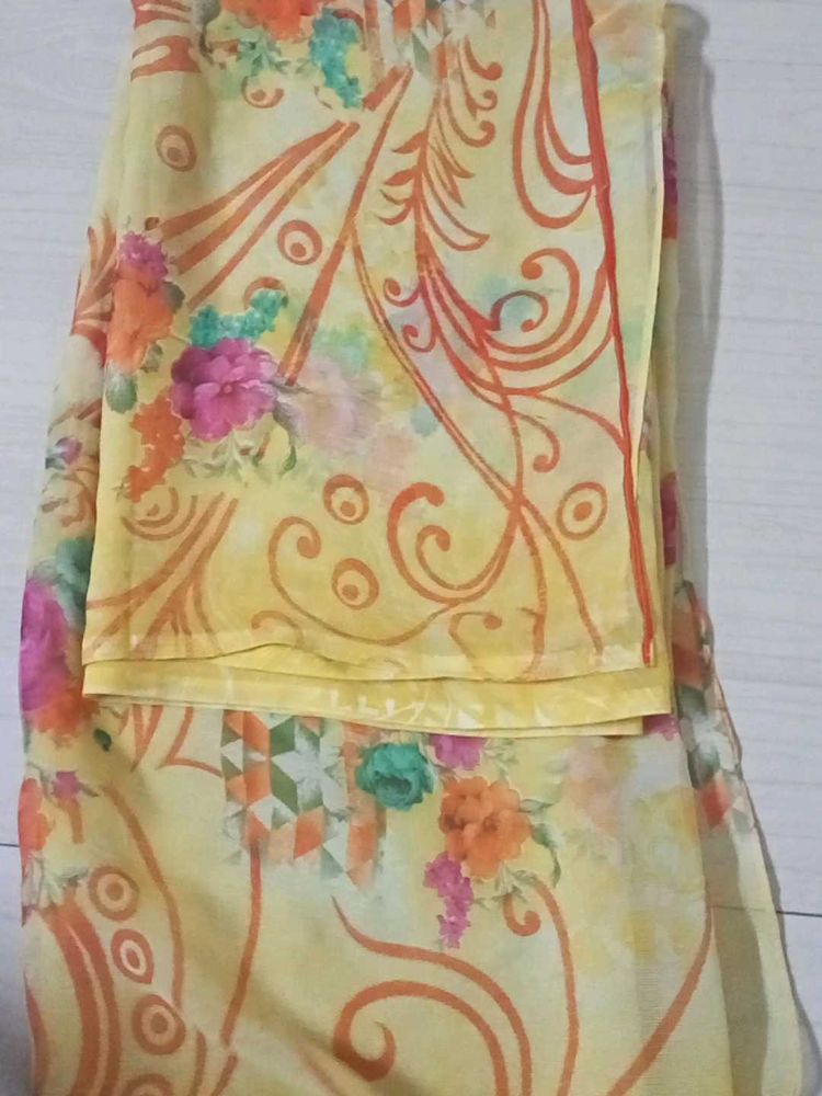 Floral Print Saree
