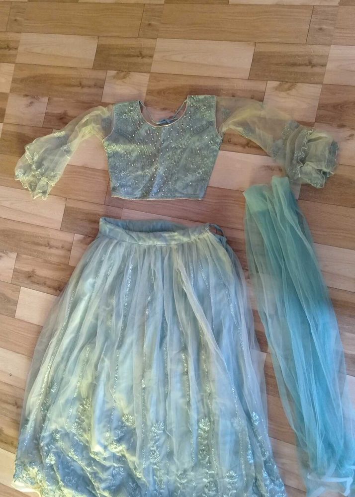 Light Blue Indian Lengha Set