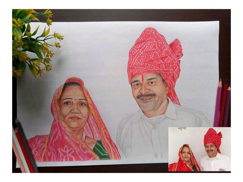 Couple Portrait Drawing