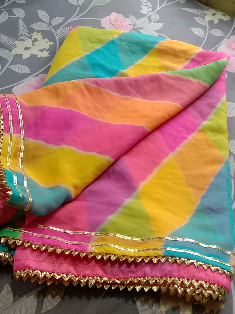 Laheriya Saree With Blouse Attached (Women&#39;s)