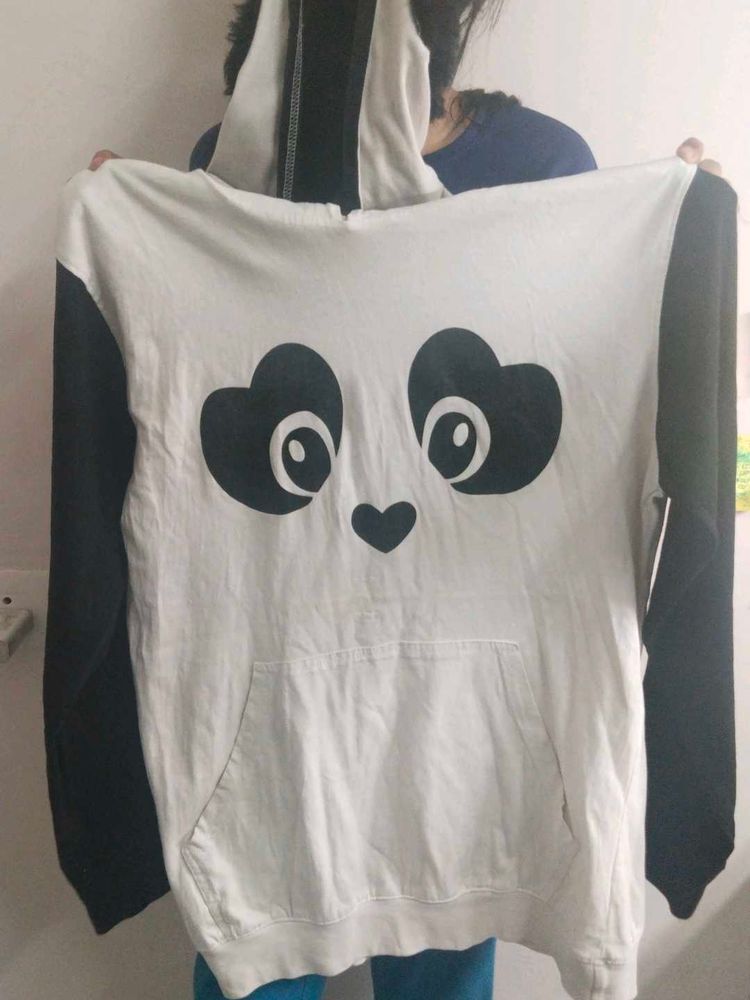 Panda Themed Cotton Hoodie For Girls