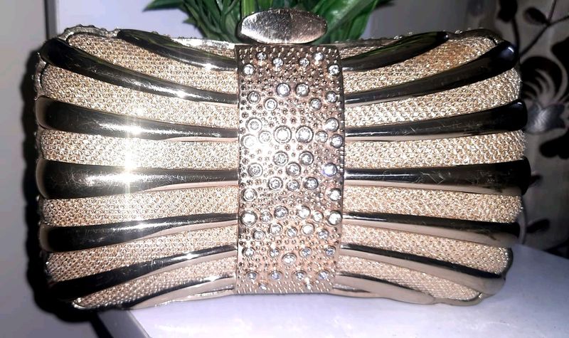 Glamorous Gold Clutch Purse For Wedding Designer