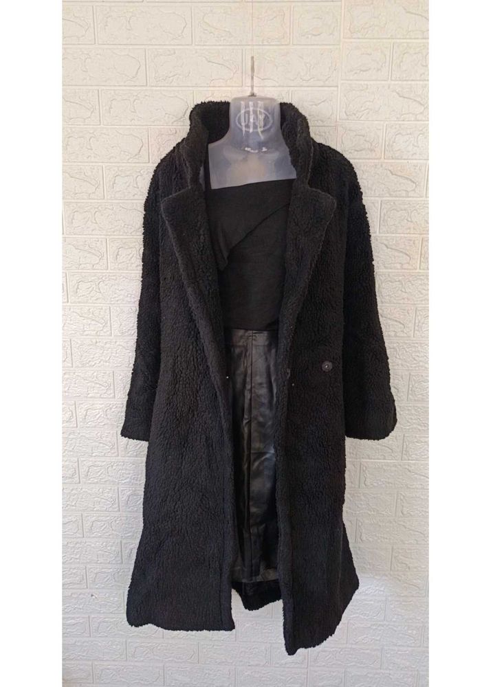 Korean black fleece Coat