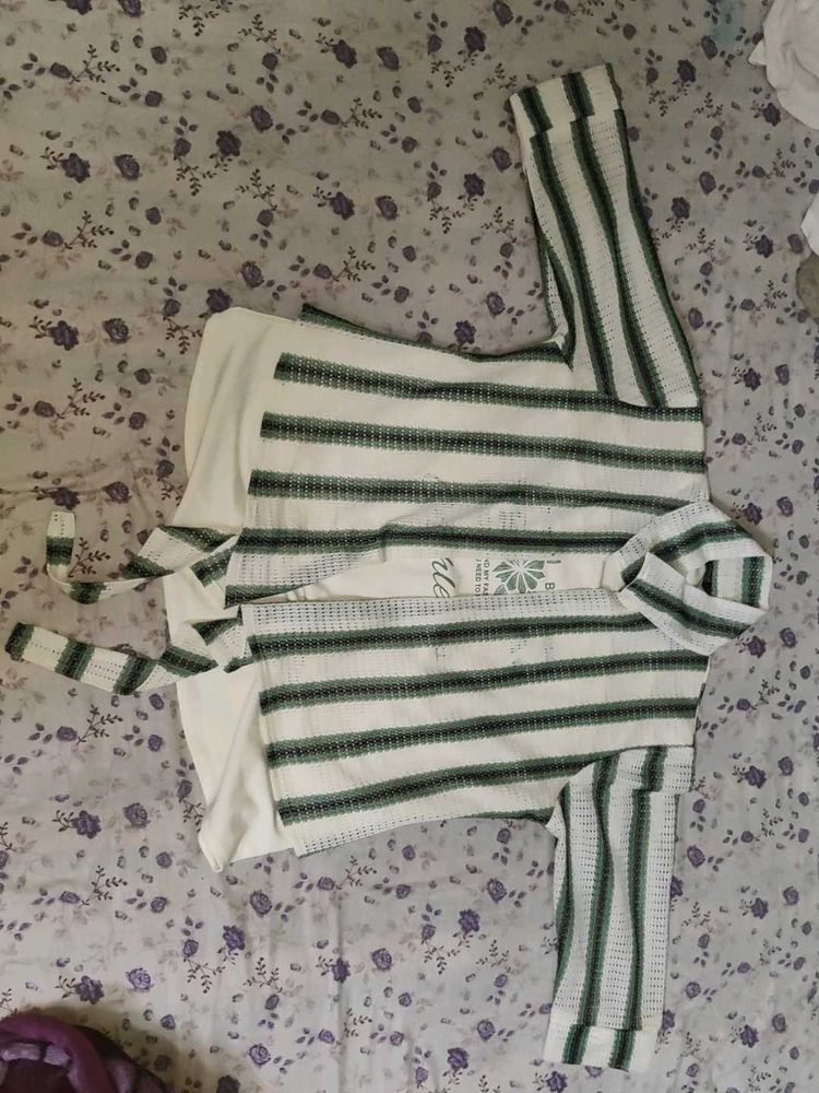 Striped Cardigan &amp; Top Set