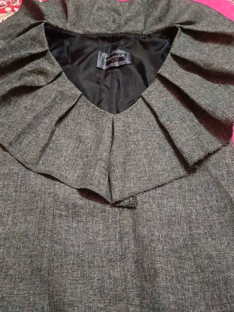 Grey 🩶 Colour Beautiful Ruffle Dress