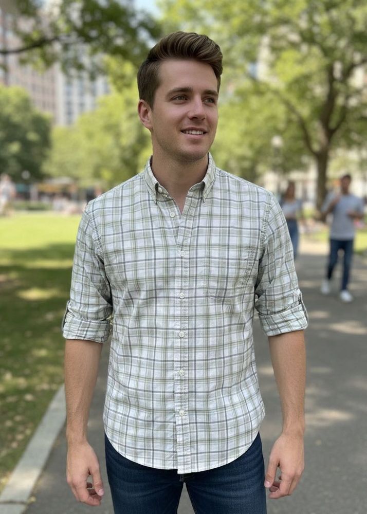 Men's Plaid Button-Down Shirt