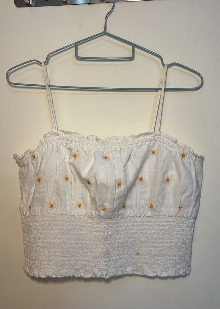 Floral Embroidered Crop Top
