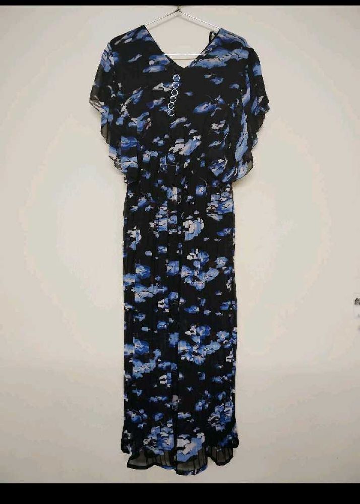 Blue and Black Long Dress