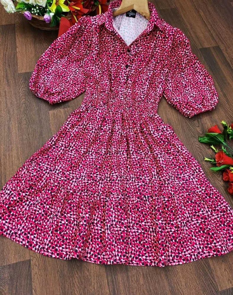 Pretty Pink Leopard Print Collared Mini Dress