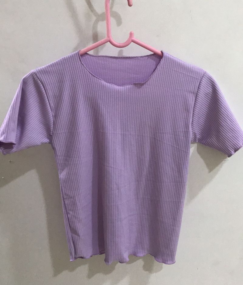 Lilac Purple Curly Edges Top