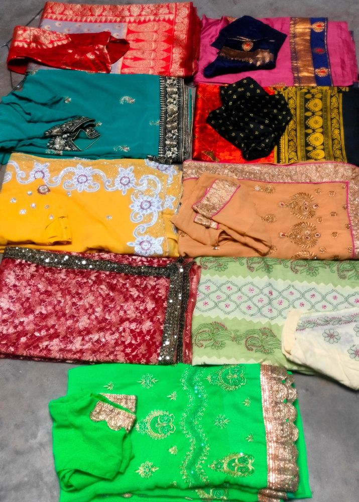 9 Nine 😍Saree Sale With Blouse