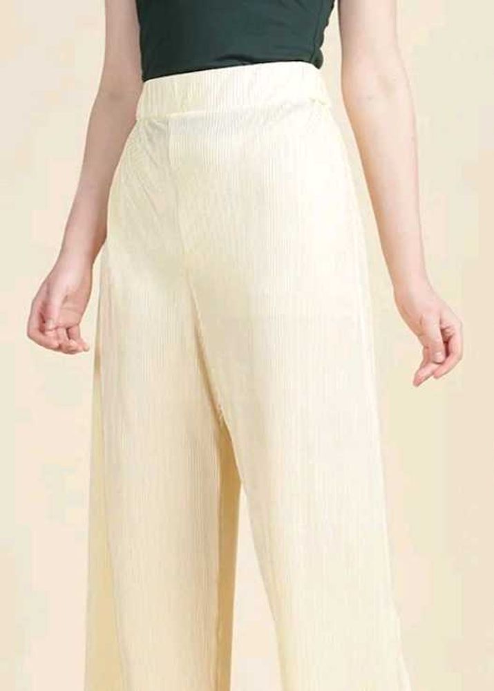 Cream Wide Leg Pants