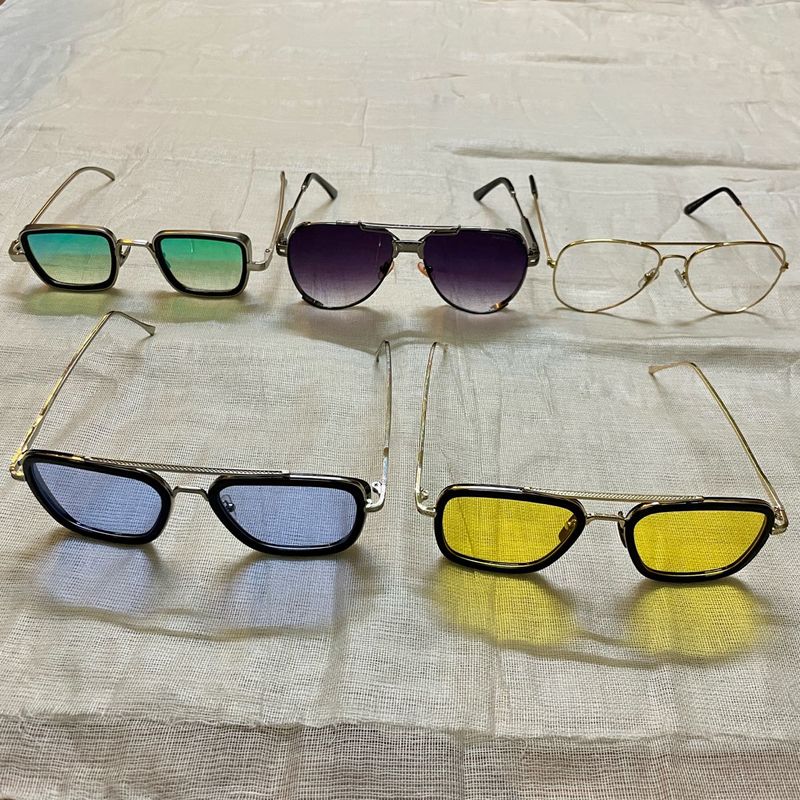 5 Metal Sunglasses Combo ( Eyeglasses Glasses )