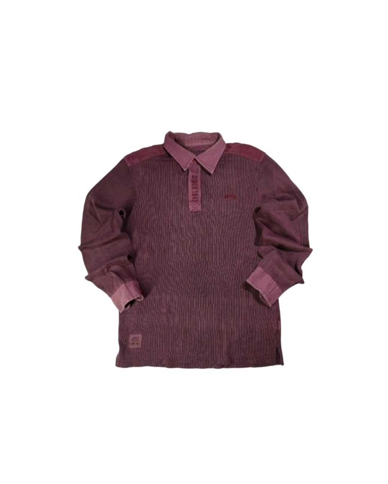 Burgundy Long Sleeve Jeep Polo Shirt