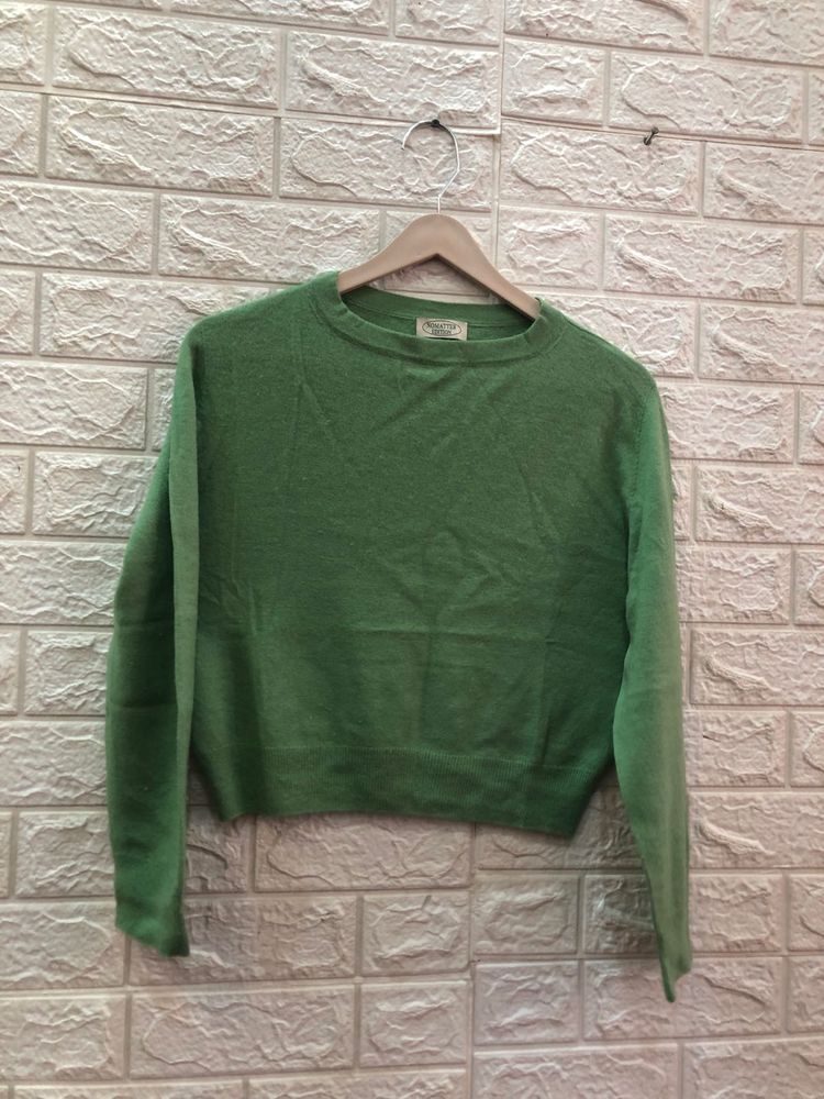 Green cute crop sweater✅🍬💗