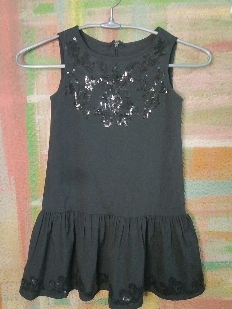 Girls&#39; Black Sequinned Party Dress