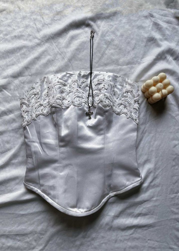 White Corset Top with Lace