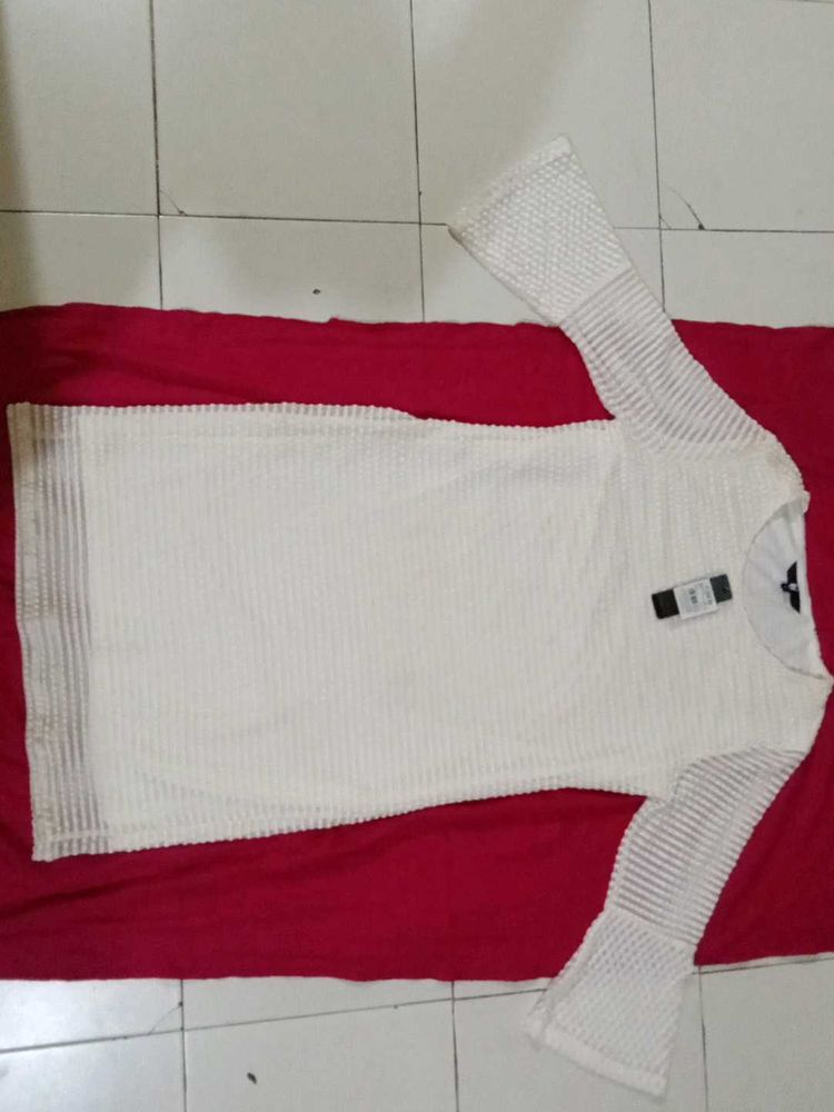 FIG White Textured Dress | New With Tag🏷 | Size L