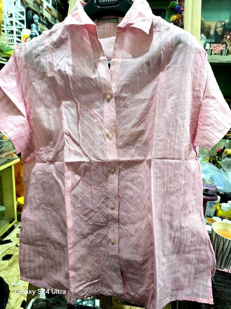 Pink Button-Down Top